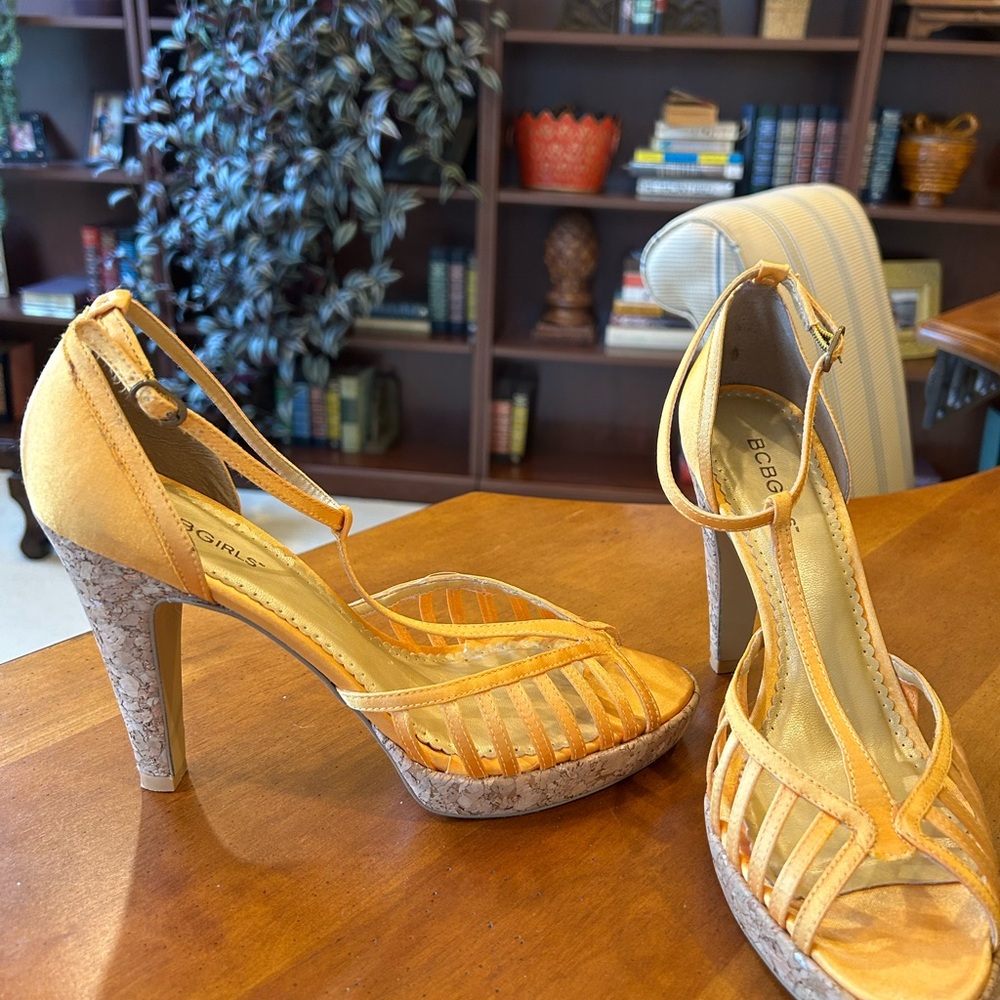 BCBGirls Yellow Strappy Heels